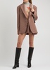 Asymmetric pleated woven mini skirt 