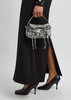 Mini Multipocket metallic-suede top handle bag 