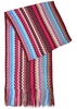 Zigzag-intarsia fine-knit scarf