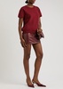 Leather mini skirt