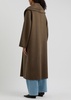 Layered scarf-effect wool coat 