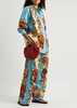 Ondine printed cotton-poplin trousers