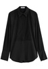 Panelled lace and crepe shirt