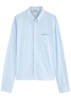 Striped logo-embroidered cotton shirt
