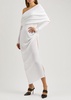 Off-the-shoulder plissé maxi dress 