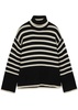 Striped roll-neck wool-blend jumper 