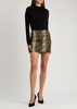 Leopard-print cotton-blend skirt