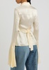 Crinkle-effect satin shirt