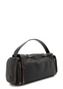 Multipocket faded grained-leather top handle bag 