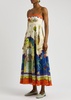 Surrealist printed flax midi dress