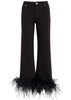 Roxie feather-trimmed straight-leg jeans
