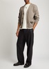 Logo-embroidered cotton-blend cardigan