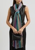 Zigzag-intarsia metallic-knit scarf 