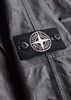 Logo panelled hooded leather jacket