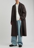 Herringbone-weave wool-blend coat 