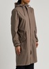 Fishtail hooded rubberised parka
