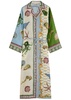 Bath House printed silk maxi shirt dress
