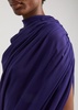Asymmetric draped georgette top