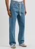 Belted straight-leg jeans