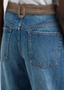 Herringbone tweed-panelled straight-leg jeans 