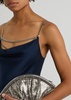 Chain-embellished satin maxi slip dress 