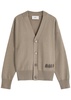 Logo-embroidered cotton-blend cardigan