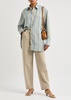 Checked linen-blend shirt 
