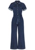Anessa wide-leg stretch-denim jumpsuit 