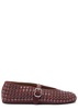 Crystal-embellished suede ballet flats