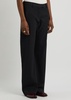 Pinstriped straight-leg twill trousers