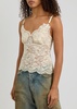 Haut scalloped sheer lace tank
