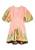 Papaya printed flax-blend mini dress