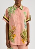 Papaya printed flax shirt
