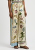 Bath House printed silk-satin trousers