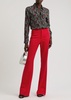 Yuki boot-cut jersey trousers