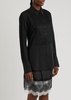Panelled lace and crepe shirt