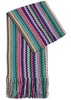 Zigzag-intarsia metallic-knit scarf 