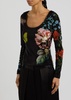 Delaina printed velvet top