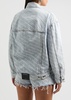 Logo-print bleached denim jacket 