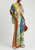 Surrealist printed flax trousers