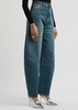 Round barrel-leg jeans