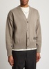 Logo-embroidered cotton-blend cardigan
