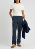 Striped logo jersey track pants