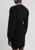 Crystal-embellished wool-blend mini dress