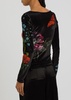 Delaina printed velvet top