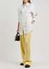 Floral-embroidered cotton shirt