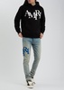 Staggered hooded cotton sweatshirt