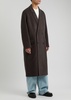 Herringbone-weave wool-blend coat 
