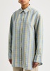 Checked linen-blend shirt 