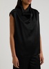 Draped satin top 